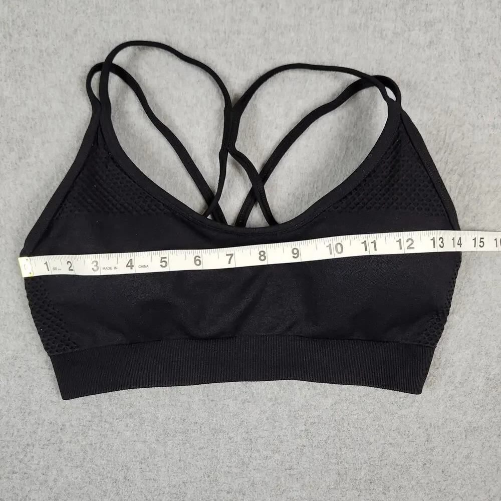 🌼Curves N Combatboots Sports Bra Size Small Black Removable Cups